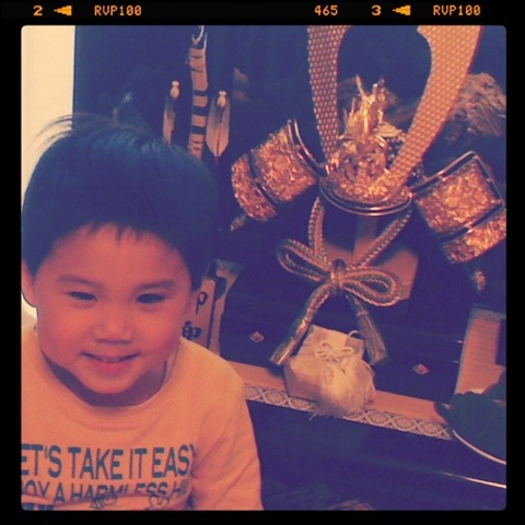 20110505:こどもの日、柏餅、菖蒲湯、手づくりライダーベルト